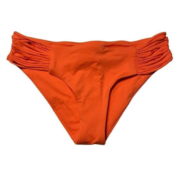 Isabella Rose Multi-String Tab Side Hipster Bikini Bottom Sz M Orange Beach NEW - Picture 1 of 3